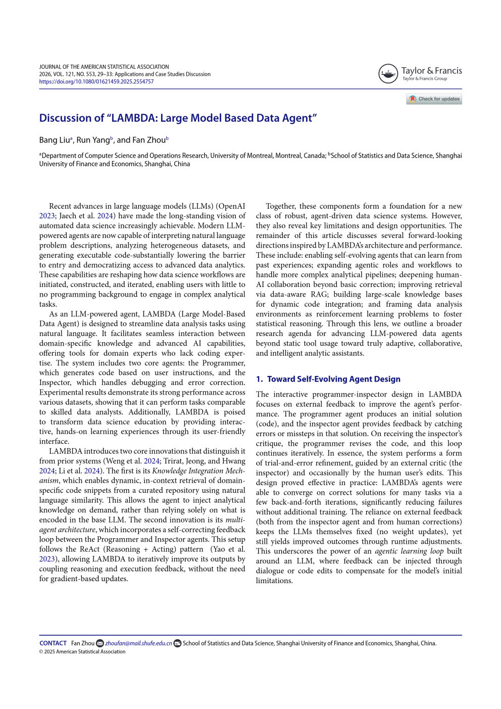 Discussion of "LAMBDA: Large Model Based Data Agent"